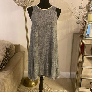 T Alexander Wang Womens Woven Striped Crew Neck Trapeze Dress Black Size small